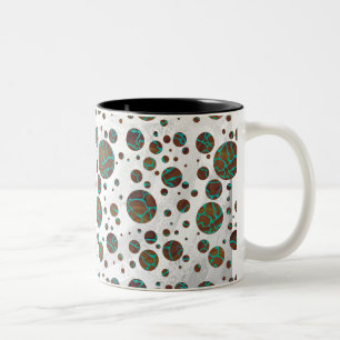 Caneca De Café Em Dois Tons Giraffe Brown e Teal Impressão