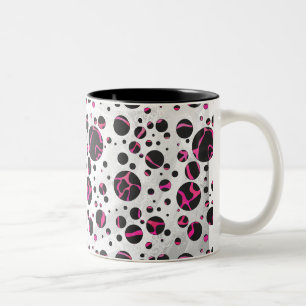 Caneca De Café Em Dois Tons Giraffe Hot Pink e Impressão preto