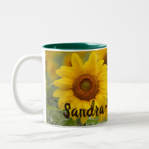 Caneca De Café Em Dois Tons Girassol Botânico