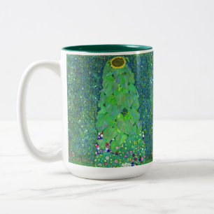 Caneca De Café Em Dois Tons Girassol de Gustav Klimt