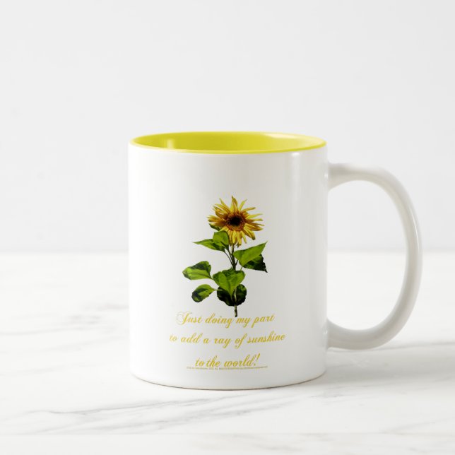Caneca De Café Em Dois Tons Girassol no céu azul (Direita)