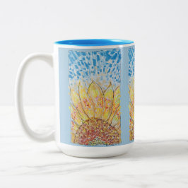 Caneca De Café Em Dois Tons Girassol Radiant Bloom