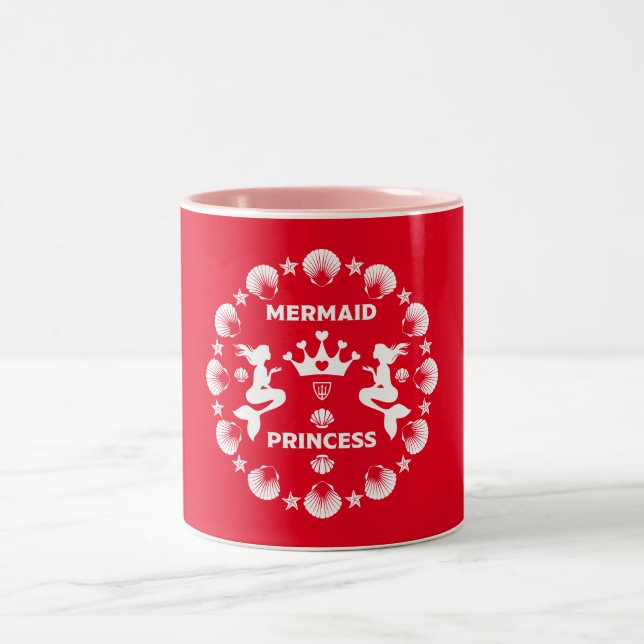 Caneca De Café Em Dois Tons Girl Mermaid Princess (Centro)
