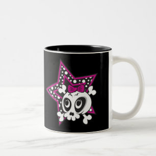 Caneca De Café Em Dois Tons Girlie Emo Skull
