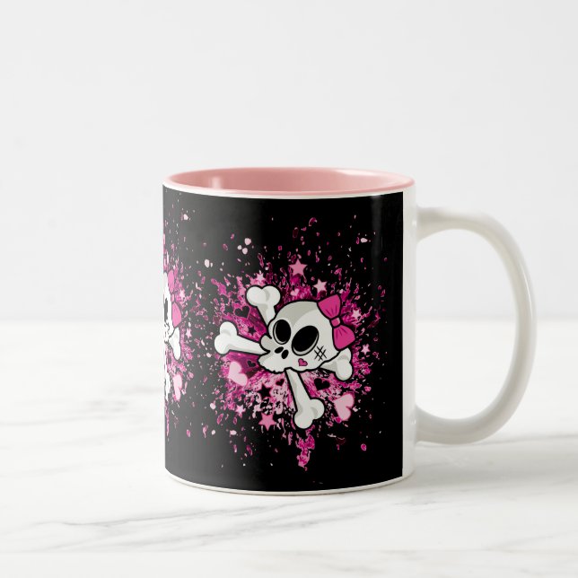 Caneca De Café Em Dois Tons Girlie Skull (Direita)