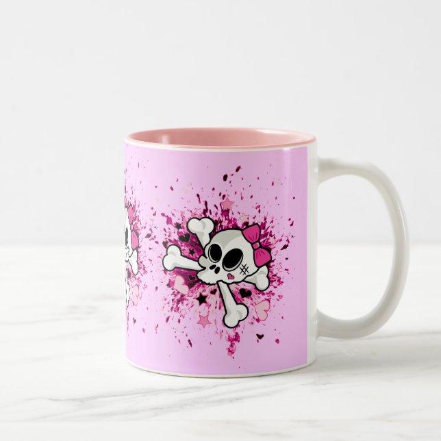Caneca De Café Em Dois Tons Girlie Skull (Direita)
