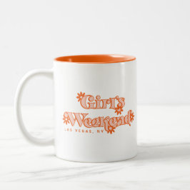 Caneca De Café Em Dois Tons Girls Weekend Retro 70s Custom Viagem Getaway