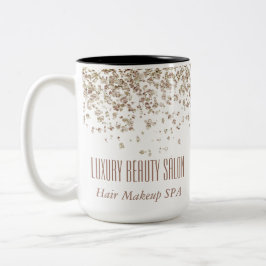Caneca De Café Em Dois Tons Girly Brown Dourado Glittery Luxury Beauty Salon S