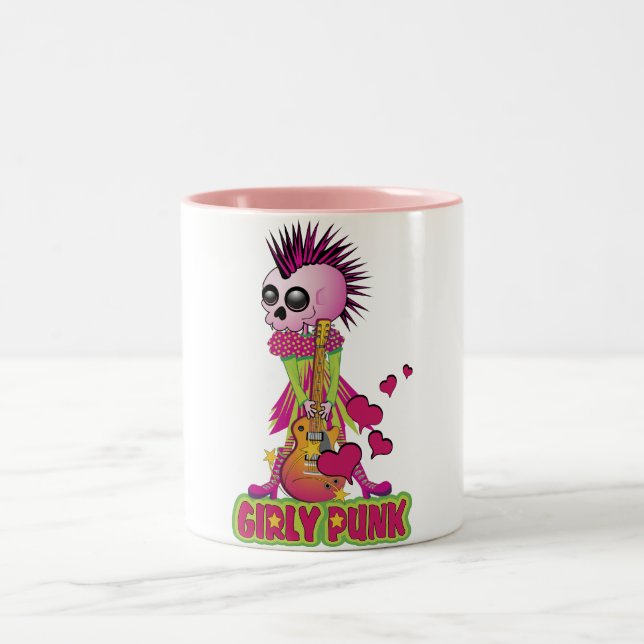 Caneca De Café Em Dois Tons Girly Punk Rocker (Centro)