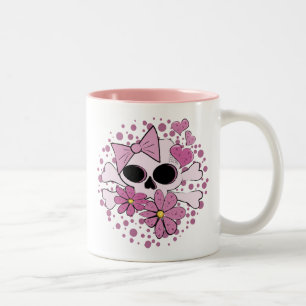 Caneca De Café Em Dois Tons Girly Punk Skull