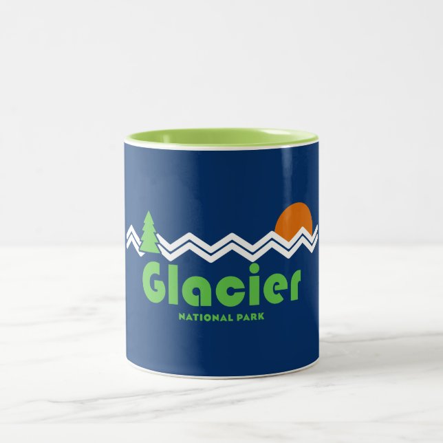 Caneca De Café Em Dois Tons Glaciar National Park Retro (Centro)