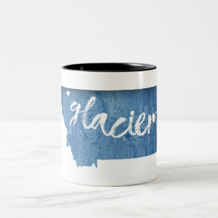Caneca De Café Em Dois Tons Glaciar National Park Wood Grain