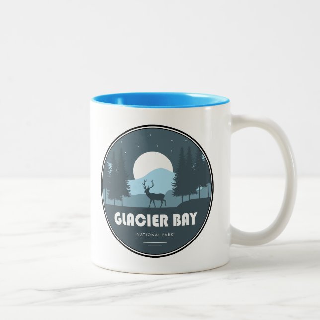 Caneca De Café Em Dois Tons Glacier Bay National Park Deer (Direita)