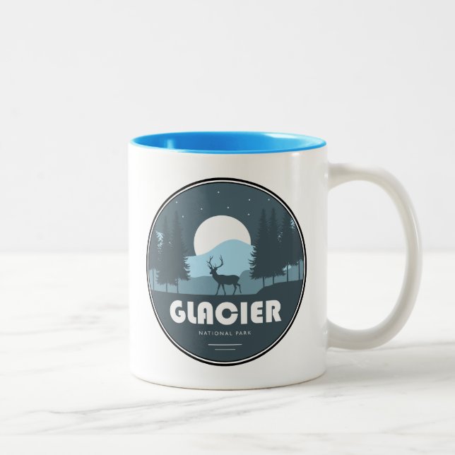 Caneca De Café Em Dois Tons Glacier National Park Deer (Direita)