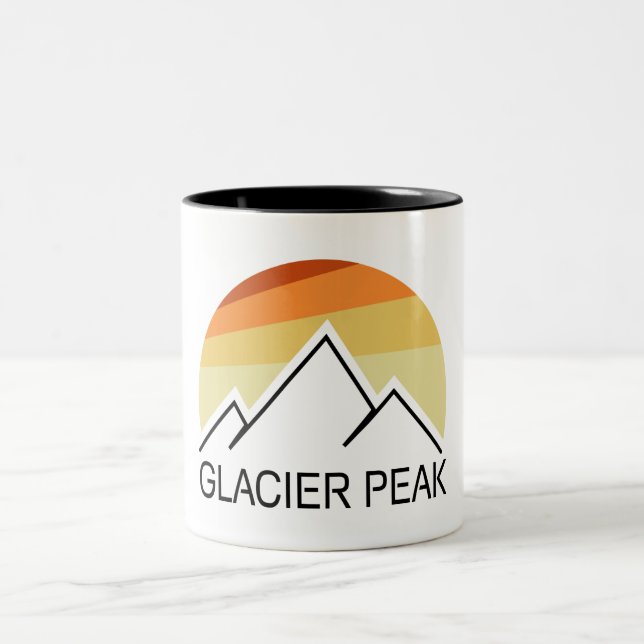 Caneca De Café Em Dois Tons Glacier Peak Washington Retro (Centro)