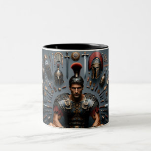 Caneca De Café Em Dois Tons Gladiador Romano Valor Knolling Mug