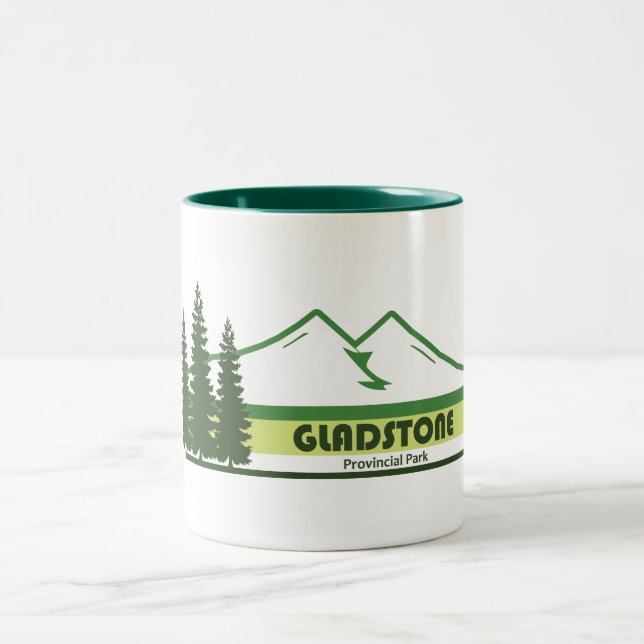 Caneca De Café Em Dois Tons Gladstone Provincial Park Green Stripes (Centro)