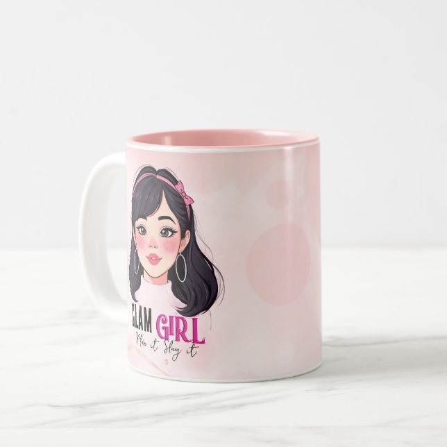 CANECA DE CAFÉ EM DOIS TONS GLAM GIRL (Frente Esquerda)