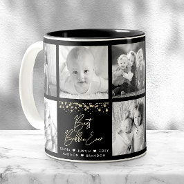 Caneca De Café Em Dois Tons Glama de Colagem de Fotografias da Melhor Bubbie D