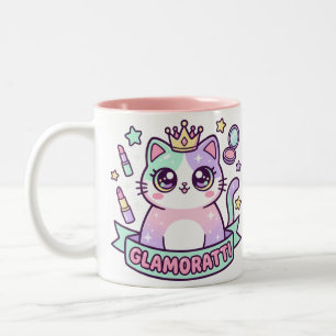 Caneca De Café Em Dois Tons Glamoratti Gata