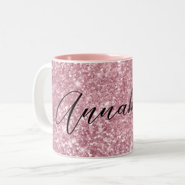 Caneca De Café Em Dois Tons Glamorosa Literatura Rosa (Frente Esquerda)