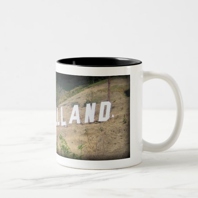 Caneca De Café Em Dois Tons Glassellland Hollywood Sign in Glassell Park, CA (Direita)