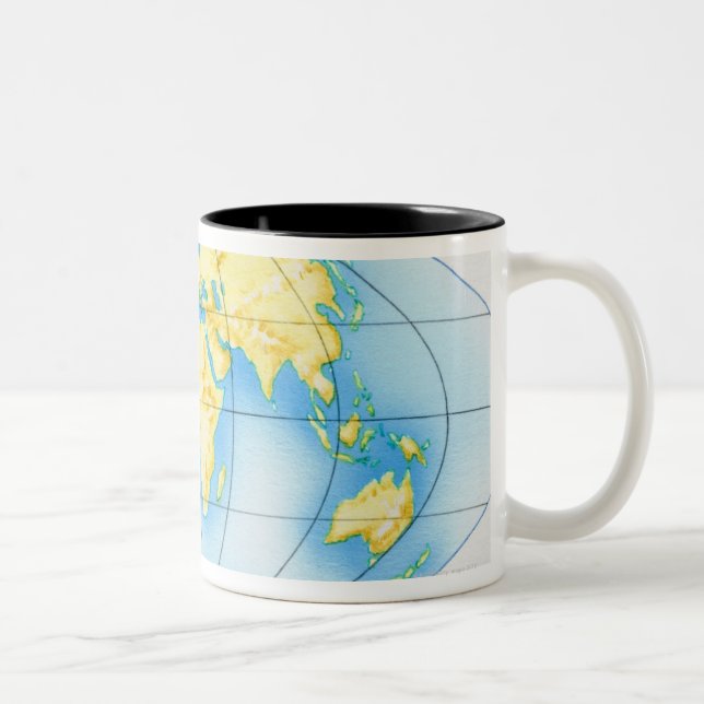 Caneca De Café Em Dois Tons Globo do mundo (Direita)