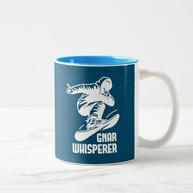 Caneca De Café Em Dois Tons Gnar Whisperer Snowboard (Direita)