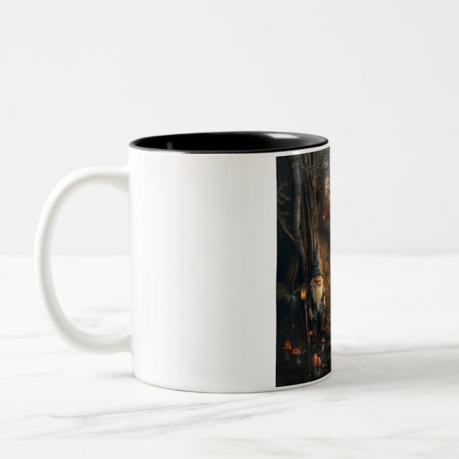 Caneca De Café Em Dois Tons Gnome e design de cogumelos (Esquerda)