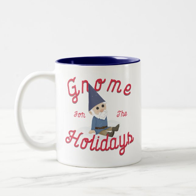 Caneca De Café Em Dois Tons Gnome Para Os Feriados (Esquerda)