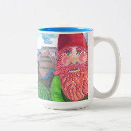 Caneca De Café Em Dois Tons Gnome Selfie
