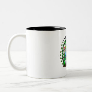 Caneca De Café Em Dois Tons Gnomo Irlandês do Dia de Patrick Bebe Chuva de Vin