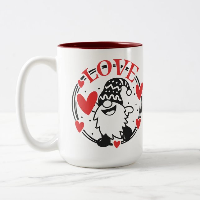 Caneca De Café Em Dois Tons Gnomos Amam (Esquerda)