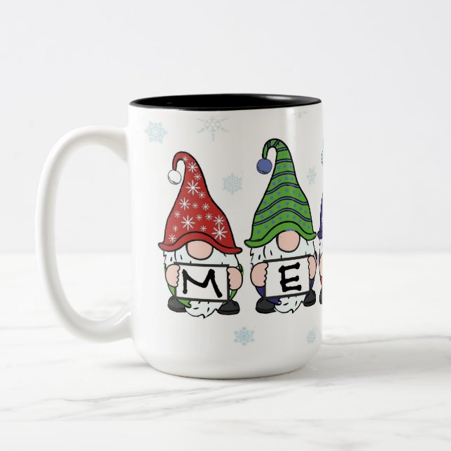 Caneca De Café Em Dois Tons Gnomos felizes (Esquerda)