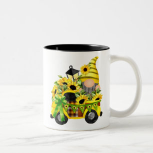 Caneca De Café Em Dois Tons Gnomos Sunflower Truck