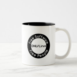Caneca De Café Em Dois Tons GNU/Linux