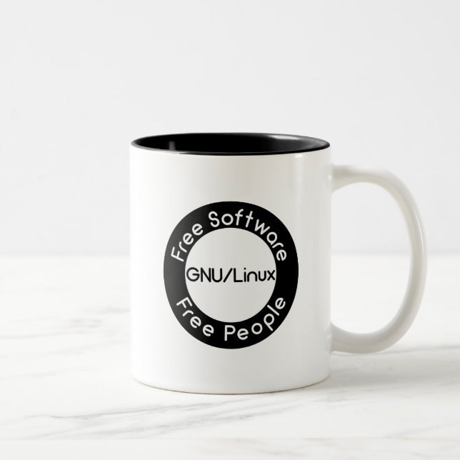 Caneca De Café Em Dois Tons GNU/Linux (Direita)