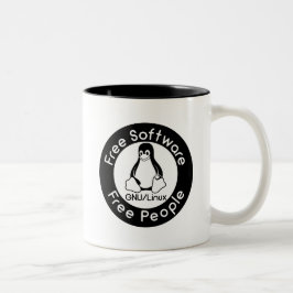 Caneca De Café Em Dois Tons GNU/Linux