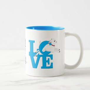 Caneca De Café Em Dois Tons GOAT LOVER   Cabra AZUL L O V E — Cabra Branca