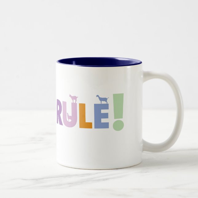 Caneca De Café Em Dois Tons GOATSRULE.CR - Personalizado (Direita)