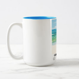 Caneca De Café Em Dois Tons Godrevy Beach Ruas Ives Bay, Cornwall poster de vi