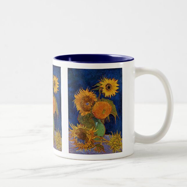 Caneca De Café Em Dois Tons Gogh , 5 Sunflowers (Direita)