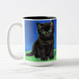 Caneca De Café Em Dois Tons Gogh Style Black Kitten