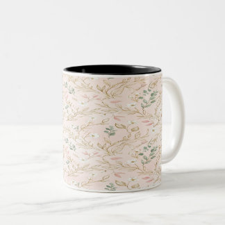 Caneca De Café Em Dois Tons Gold Blush Floral Wedding Mug