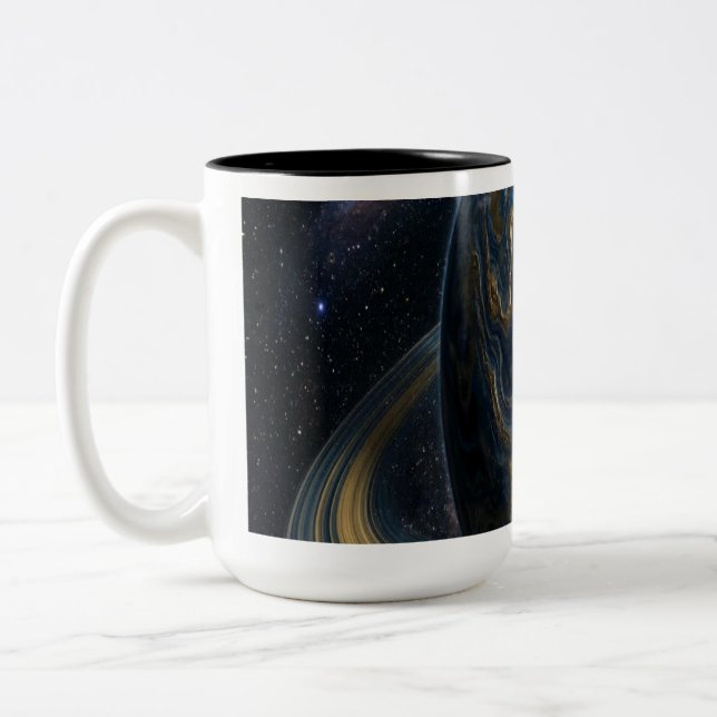Caneca De Café Em Dois Tons Golden Blue Planet (Esquerda)