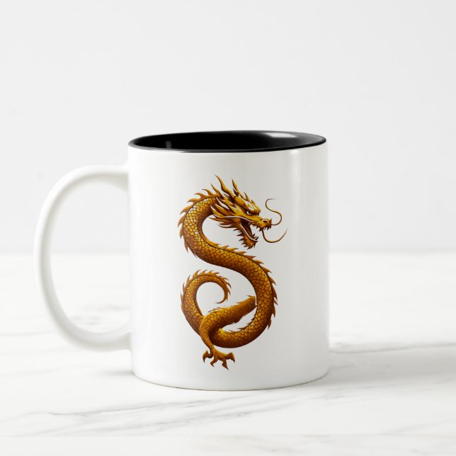 Caneca De Café Em Dois Tons Golden Dragon (Esquerda)
