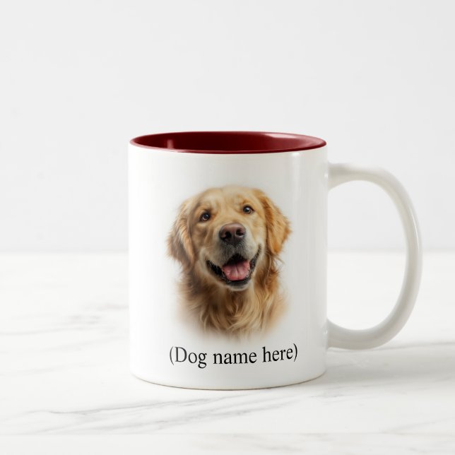 Caneca De Café Em Dois Tons Golden Retriever Dad Loyal Dog Love (Direita)