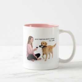 Caneca De Café Em Dois Tons Golden Retriever Wine Humor Gift