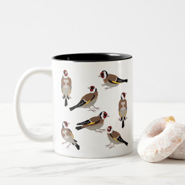 Caneca De Café Em Dois Tons Goldfinch europeu (Com Donut)
