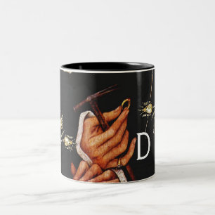 CANECA DE CAFÉ EM DOIS TONS GOLDSMITH,METALWORKER DE PRECIOSO,ARTE JOIA DOURAD